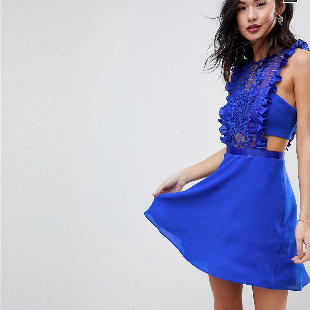 ASOS Lace Pinafore Mini Dress